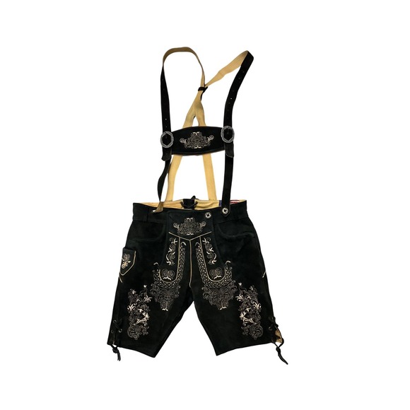 Quality Wears USA Other - Quality Wears USA Mens Lederhosen Black Suede Embroidered Oktoberfest Size 30